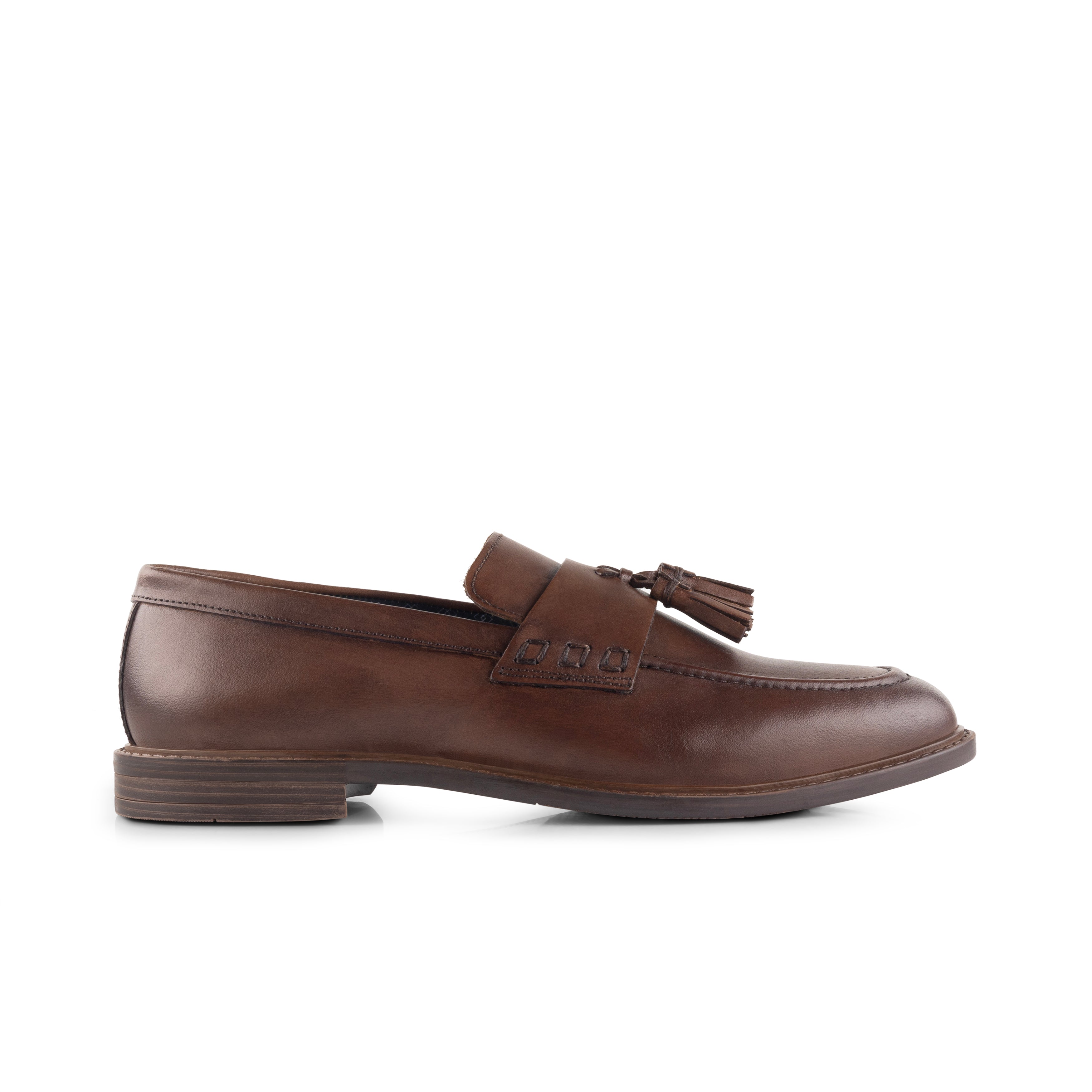 Charleston Brown Leather Tassel Loafer