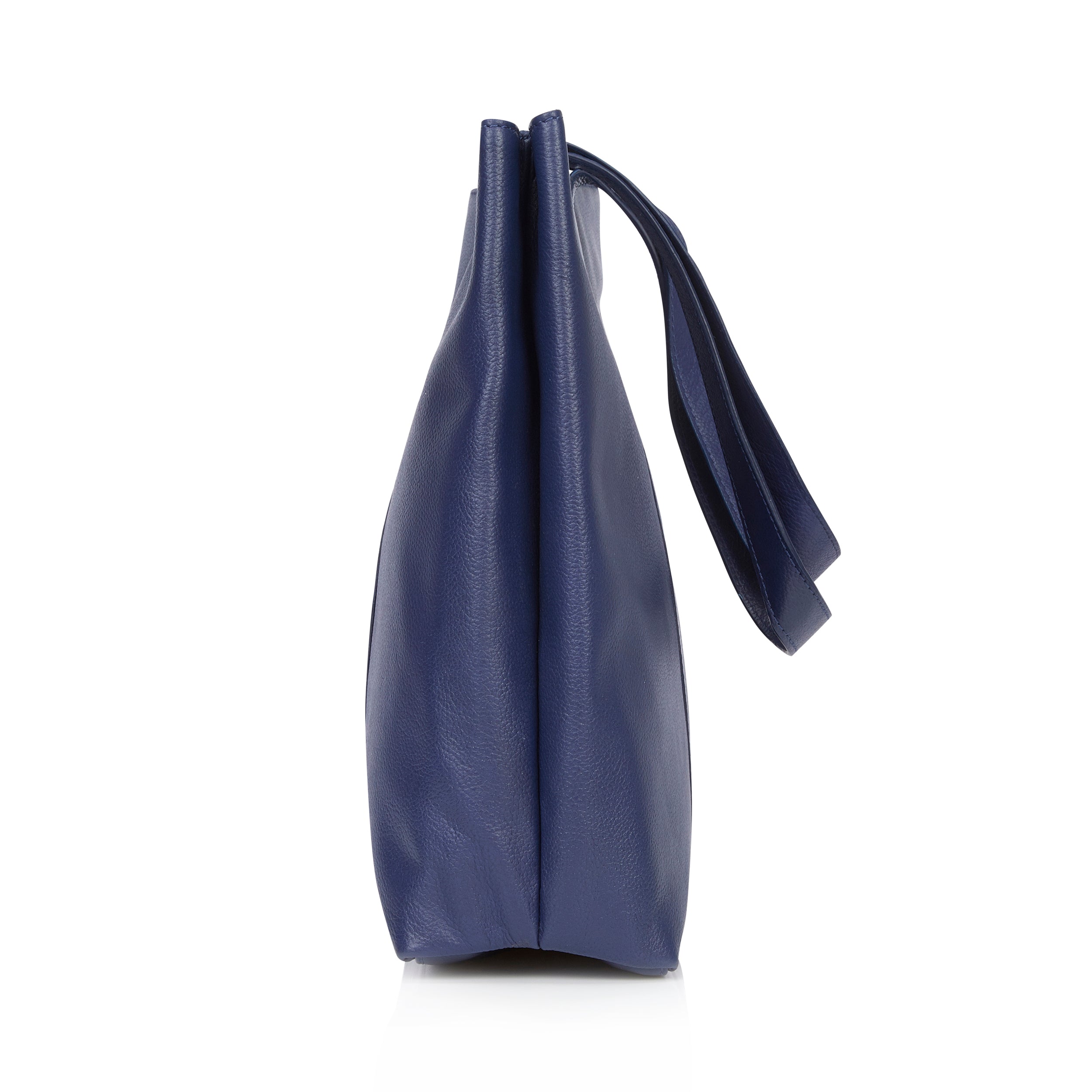 Amber Leather Tote Bag - Navy