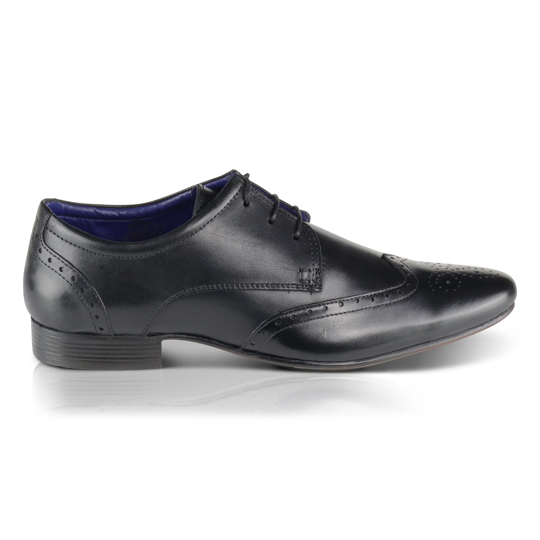 Fleet Leather Smart Formal Leather Brogue Shoe - Black