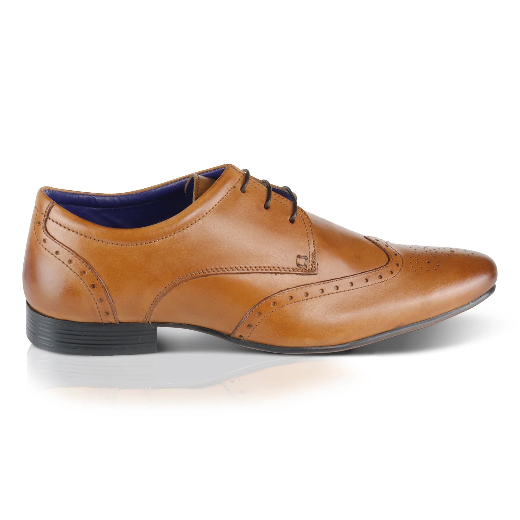 Fleet Leather Smart Formal Leather Brogue Shoe - Tan