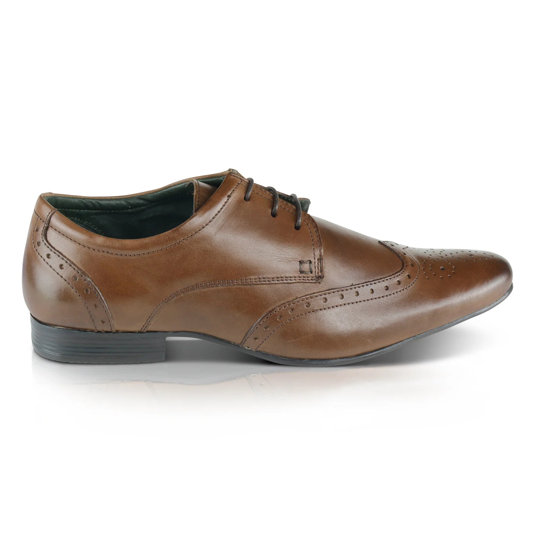 Fleet Leather Smart Formal Leather Brogue Shoe - Brown