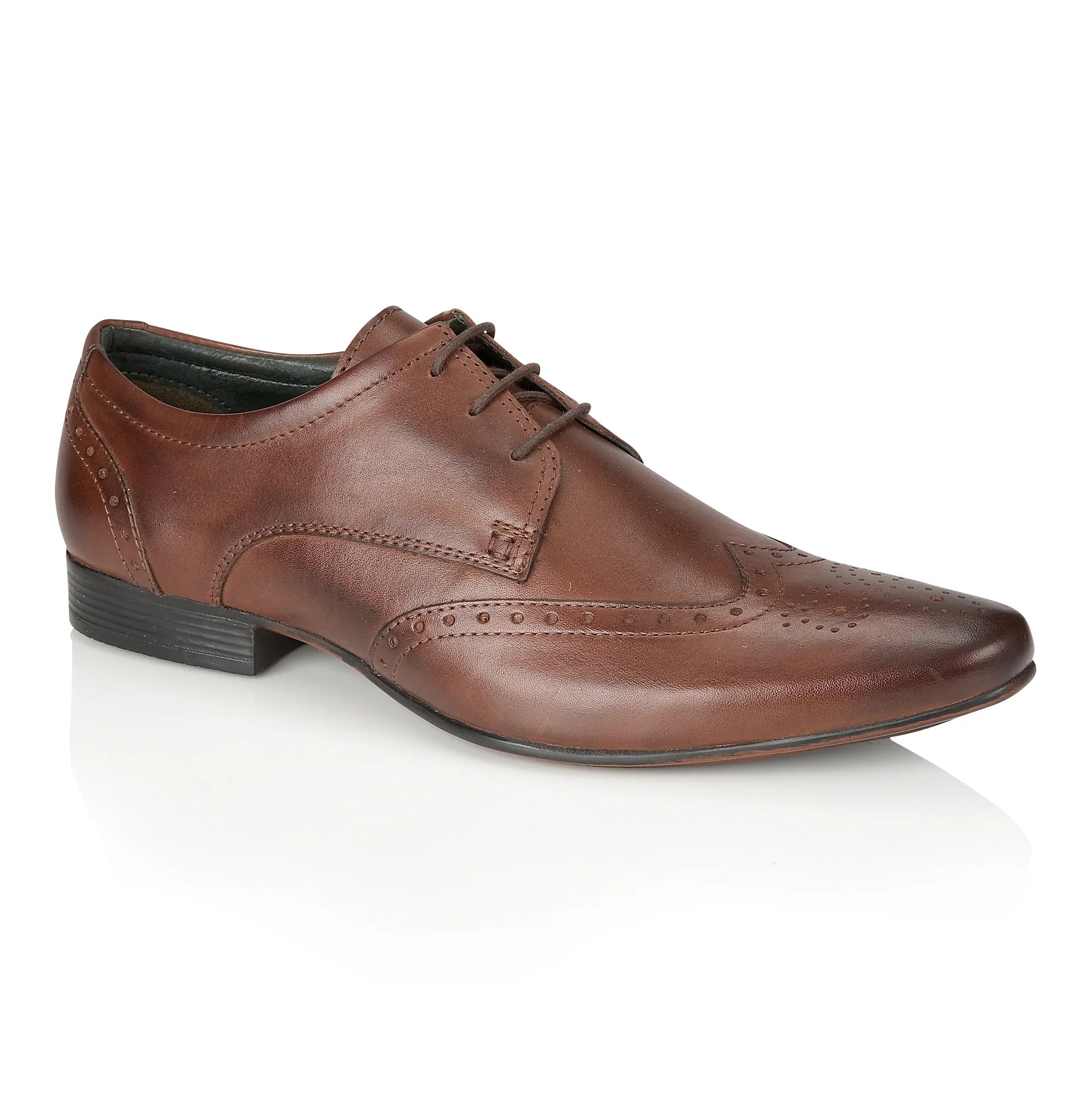 Fleet Leather Smart Formal Leather Brogue Shoe - Brown