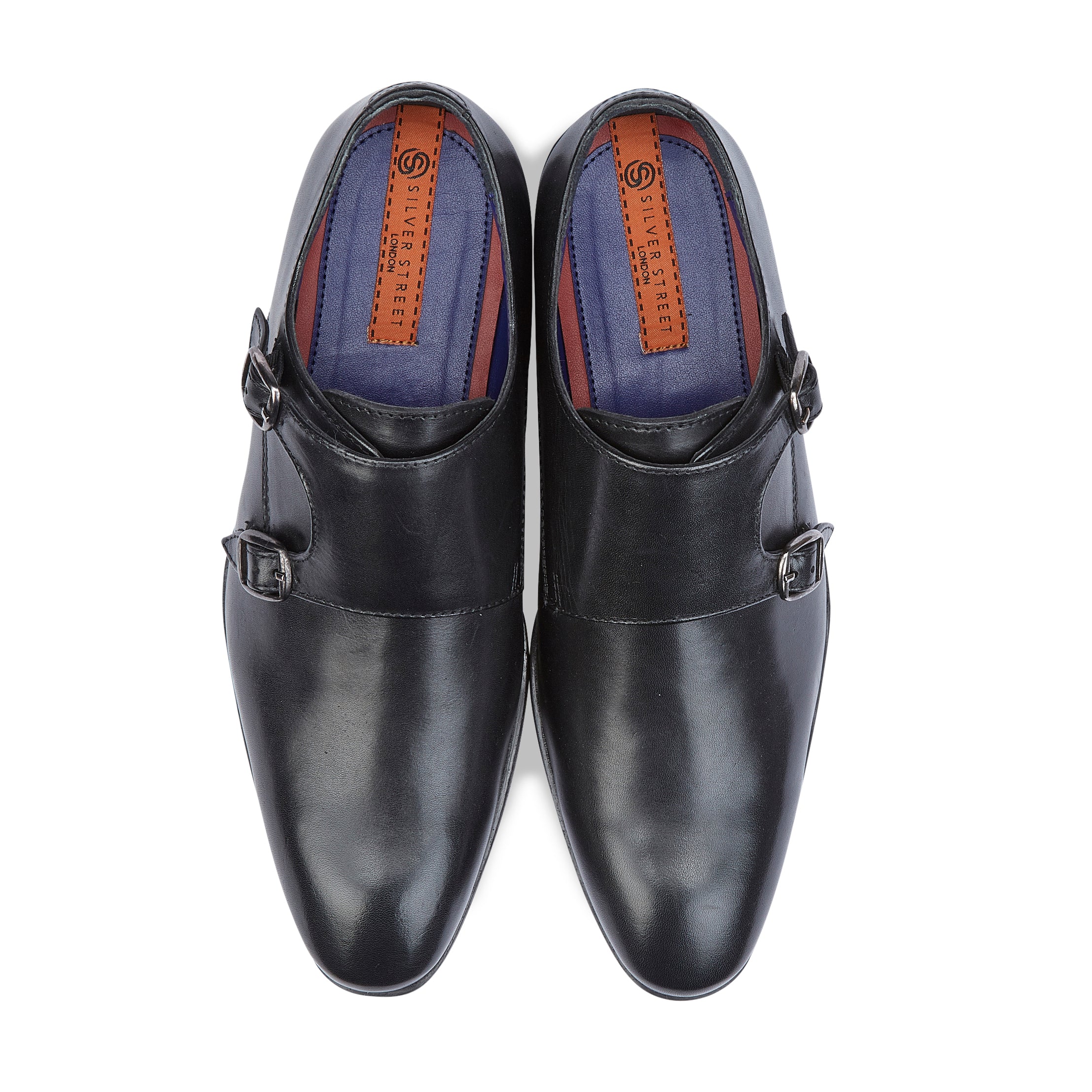 Bourne Leather Double Monk Strap Shoe  - Black