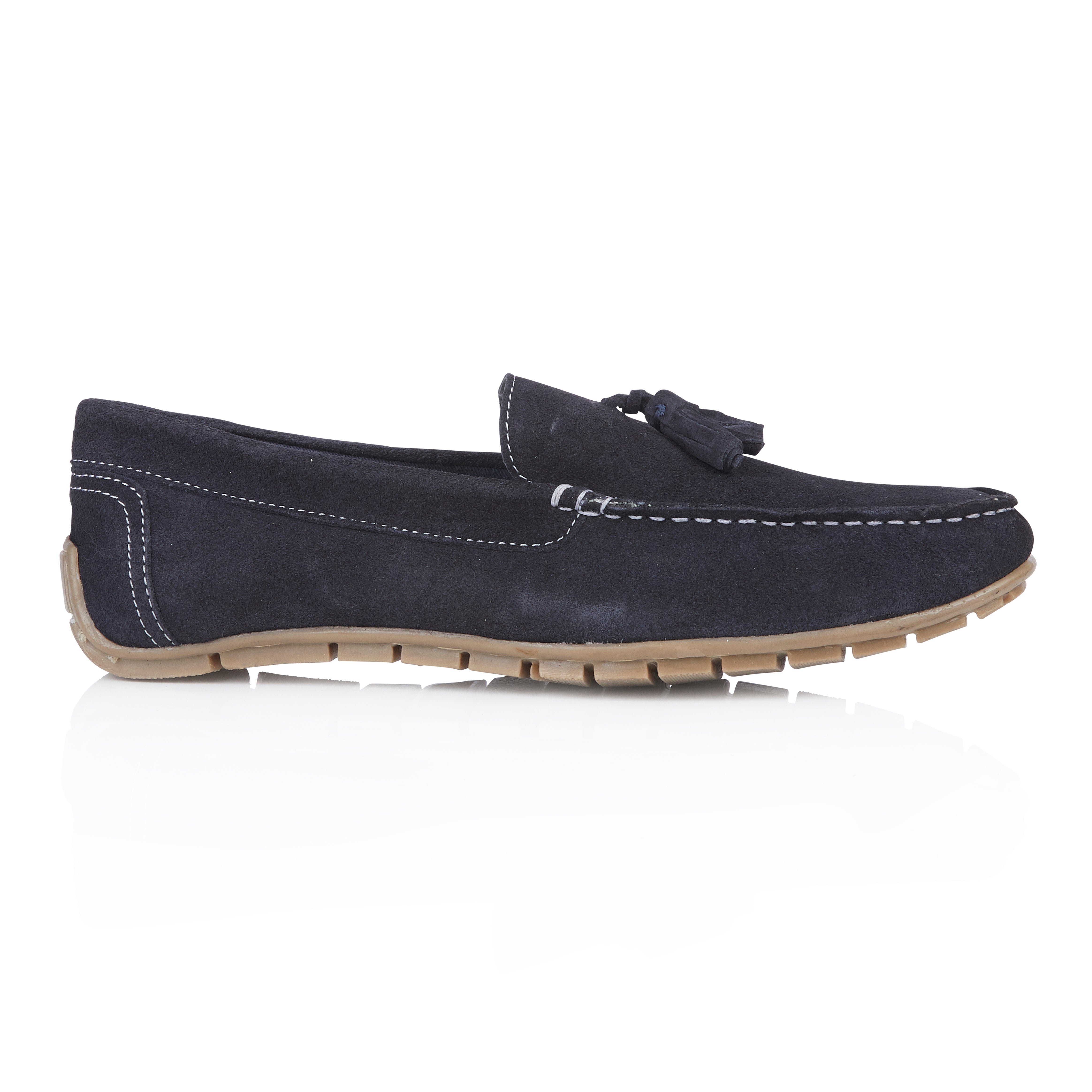 Monza Suede Leather Tassel Loafer - Blue