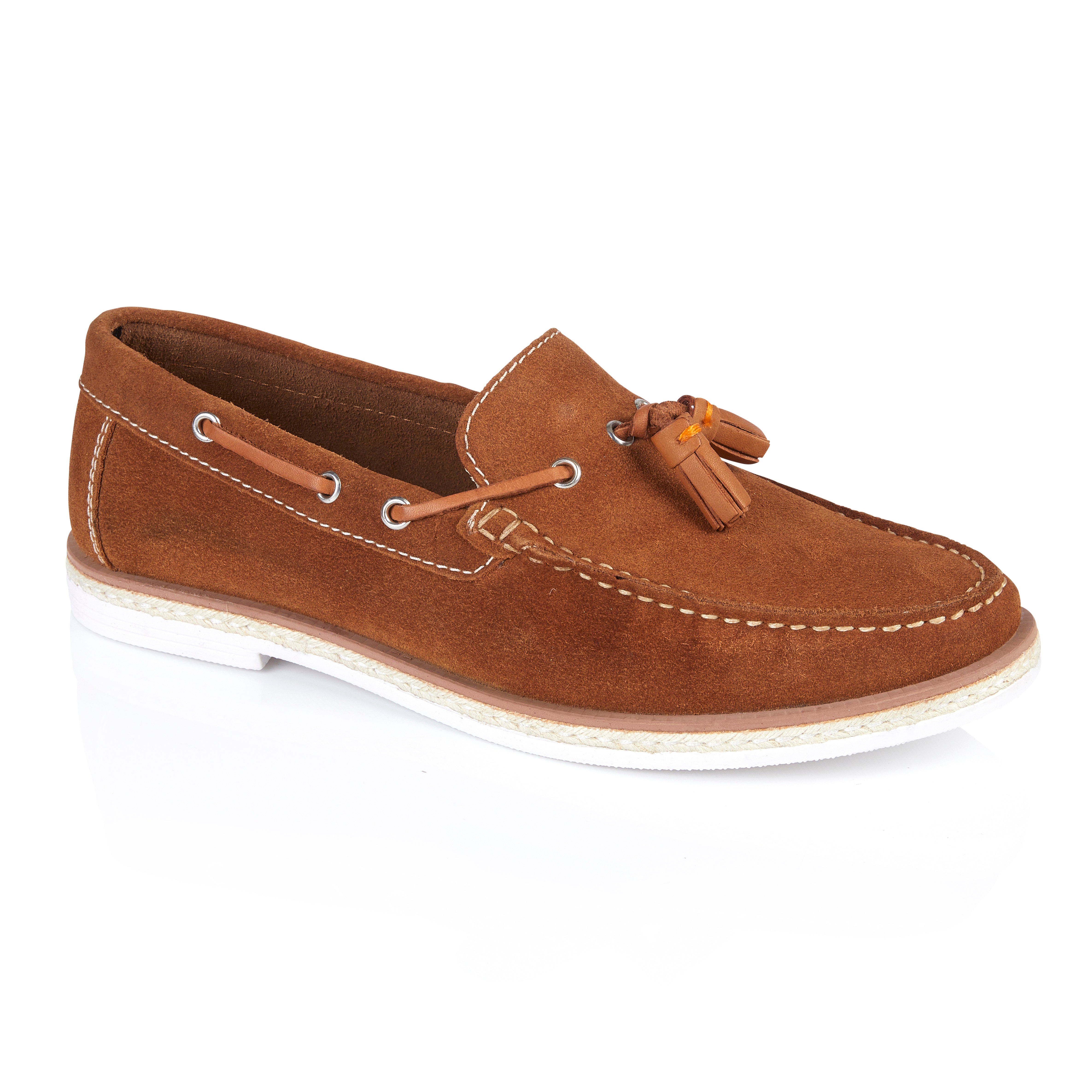 Milford Suede Leather Tassel Loafer - Tan