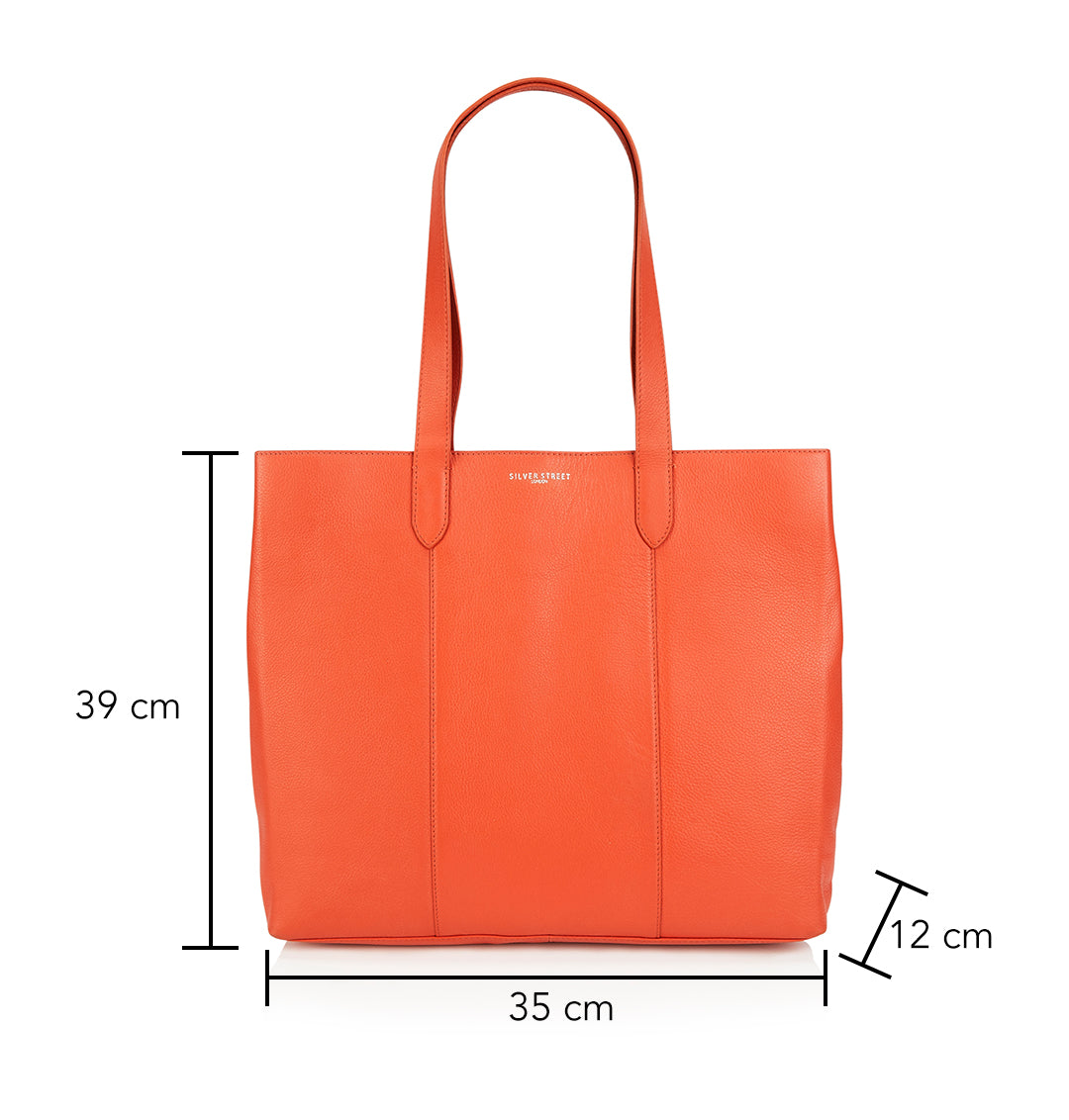 Amber Leather Tote Bag - Orange