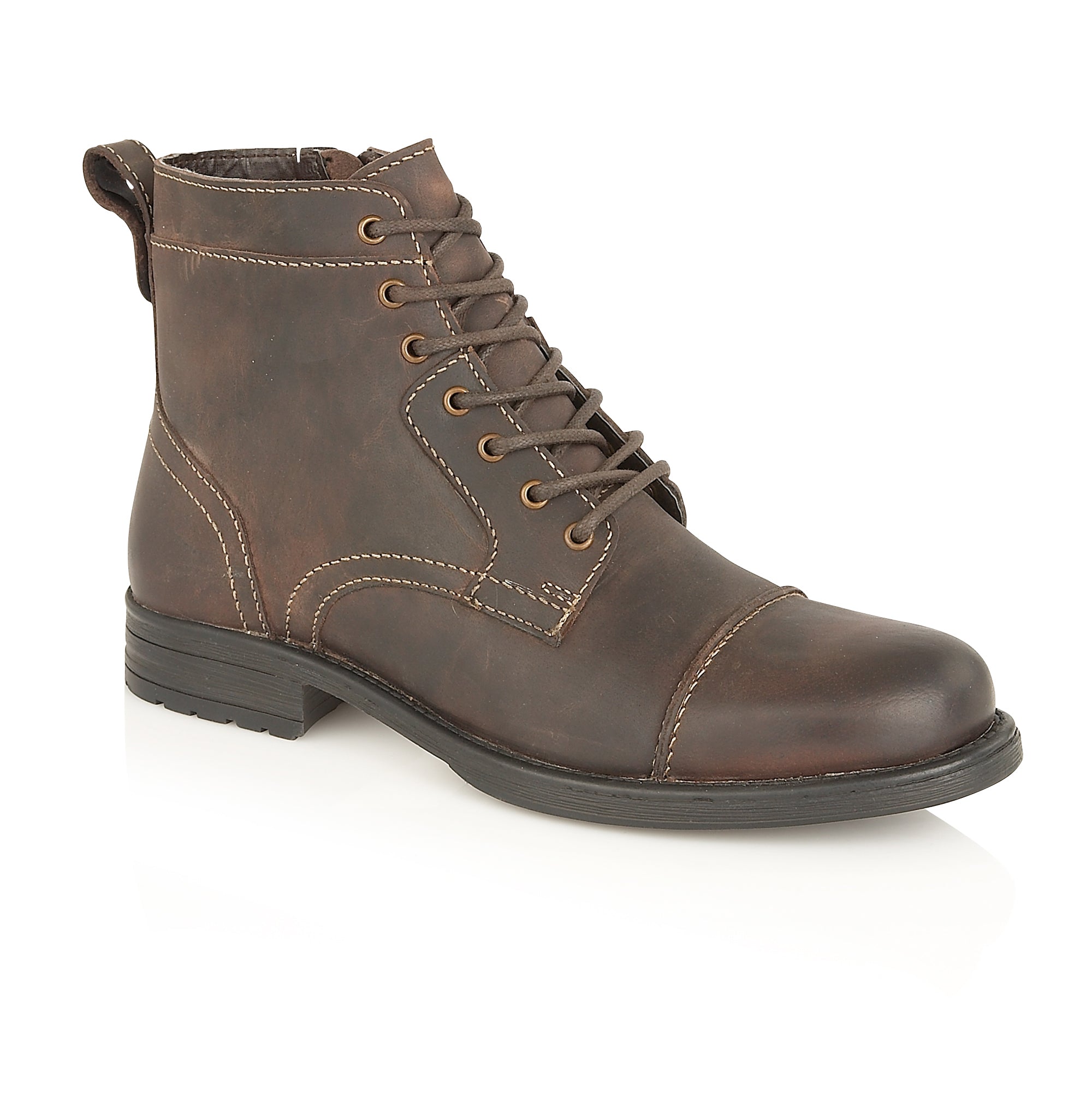 Blake Leather Lace up Boot - Brown