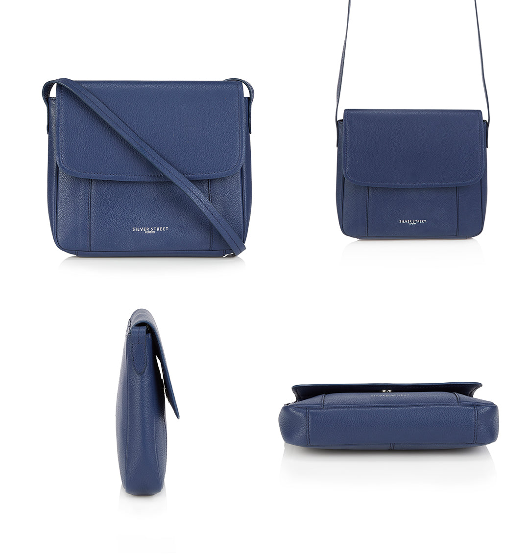 Chloe Leather Crossbody Bag - Indigo