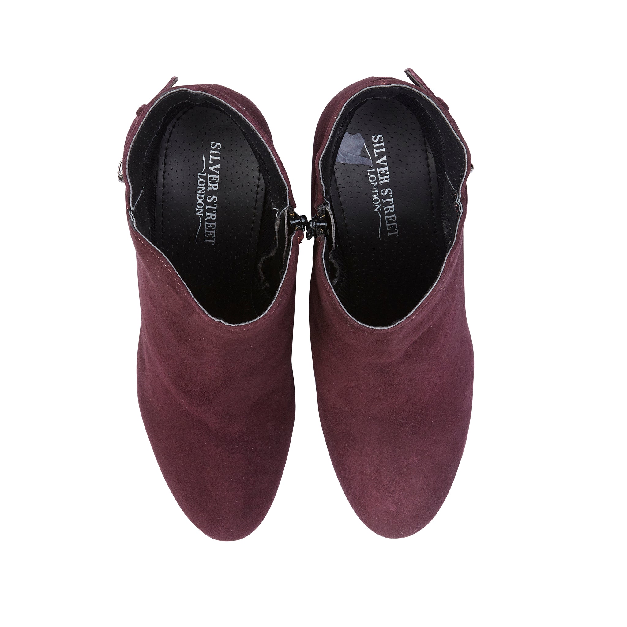 Emma Suede Leather Heels - Burgundy