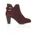 Emma Suede Leather Heels - Burgundy