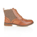 Grace Leather Brogue Boot - Tan