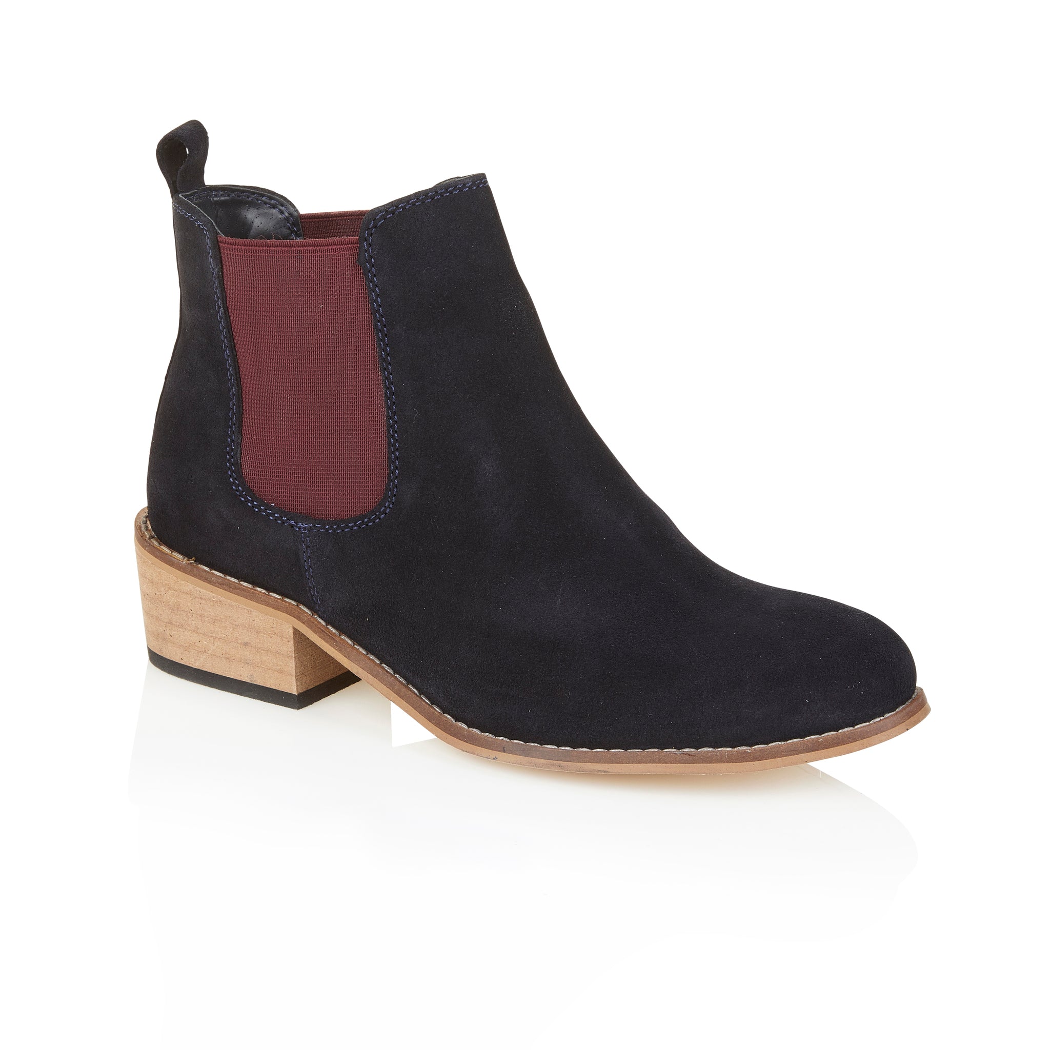 Layla Suede Leather Chelsea Boots - Purple