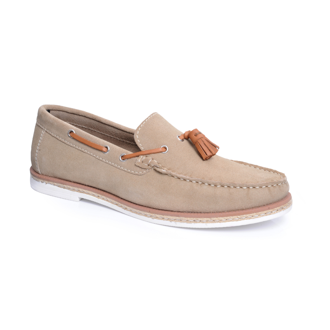 Milford Suede Leather Tassel Loafer - Sand