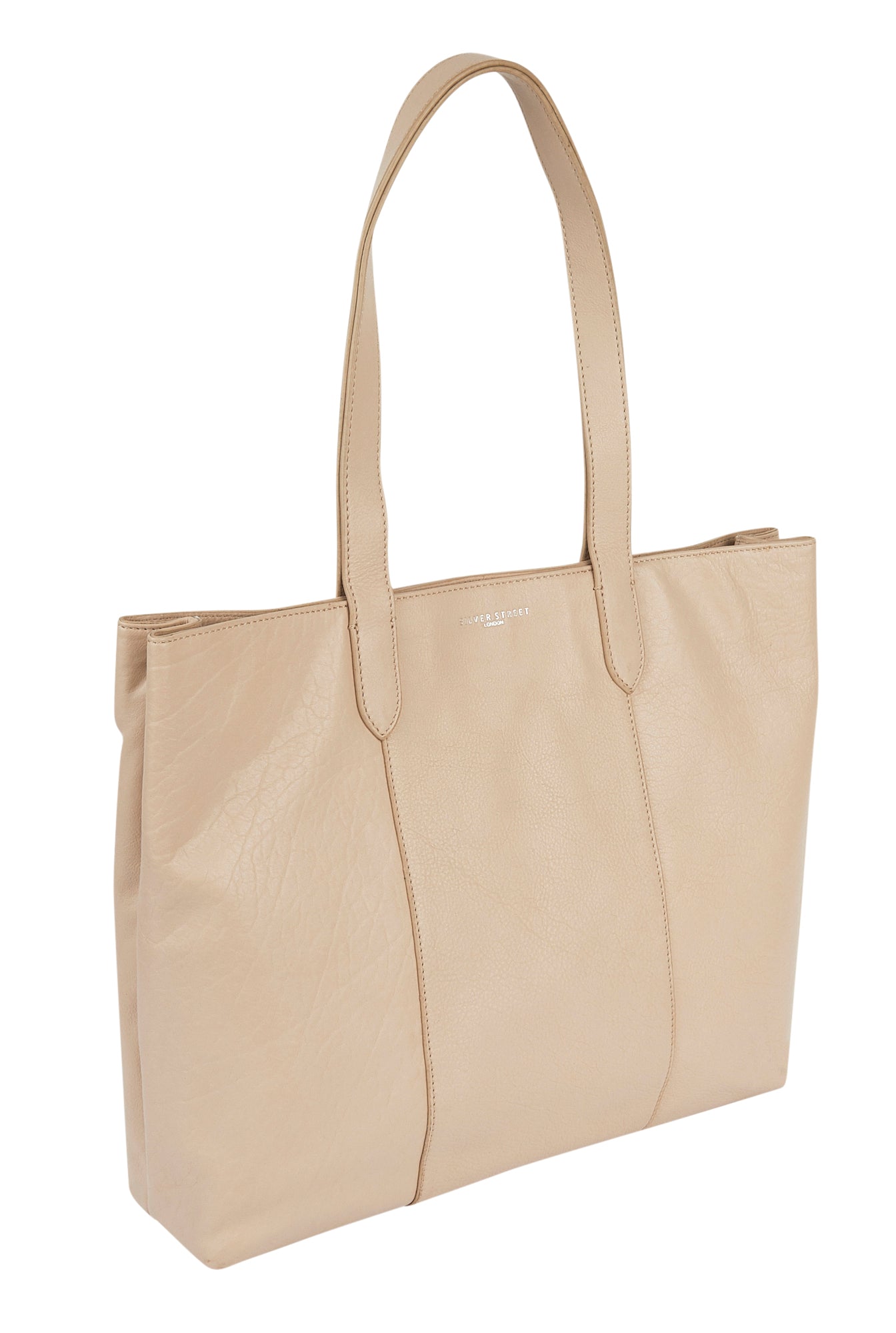 Amber Leather Tote Bag - Sand