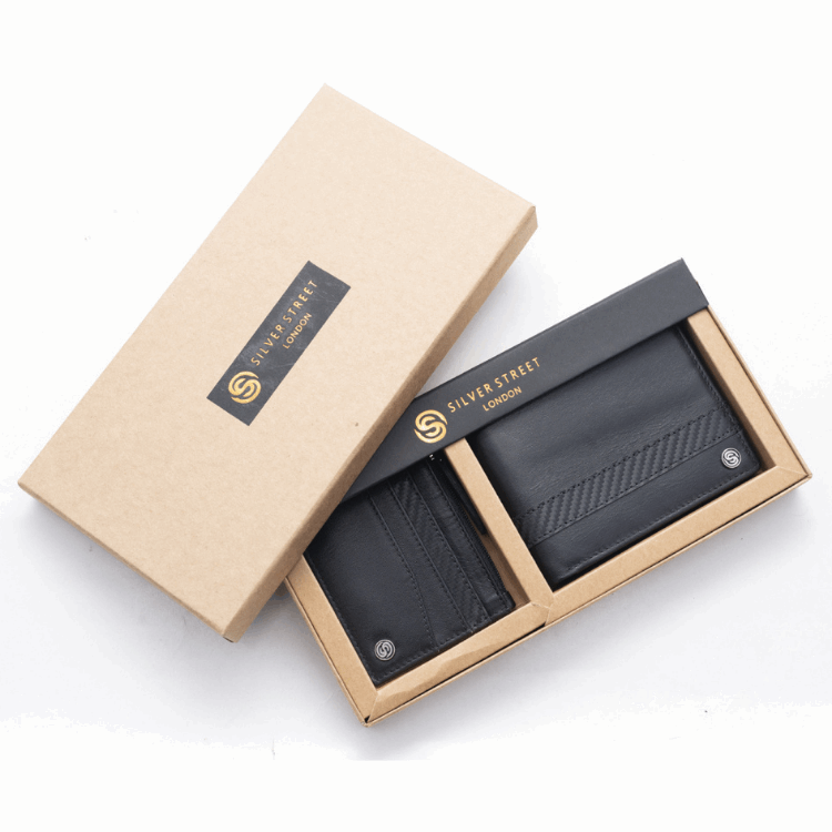 San Fran Leather Wallet & Cardholder Giftset - Black