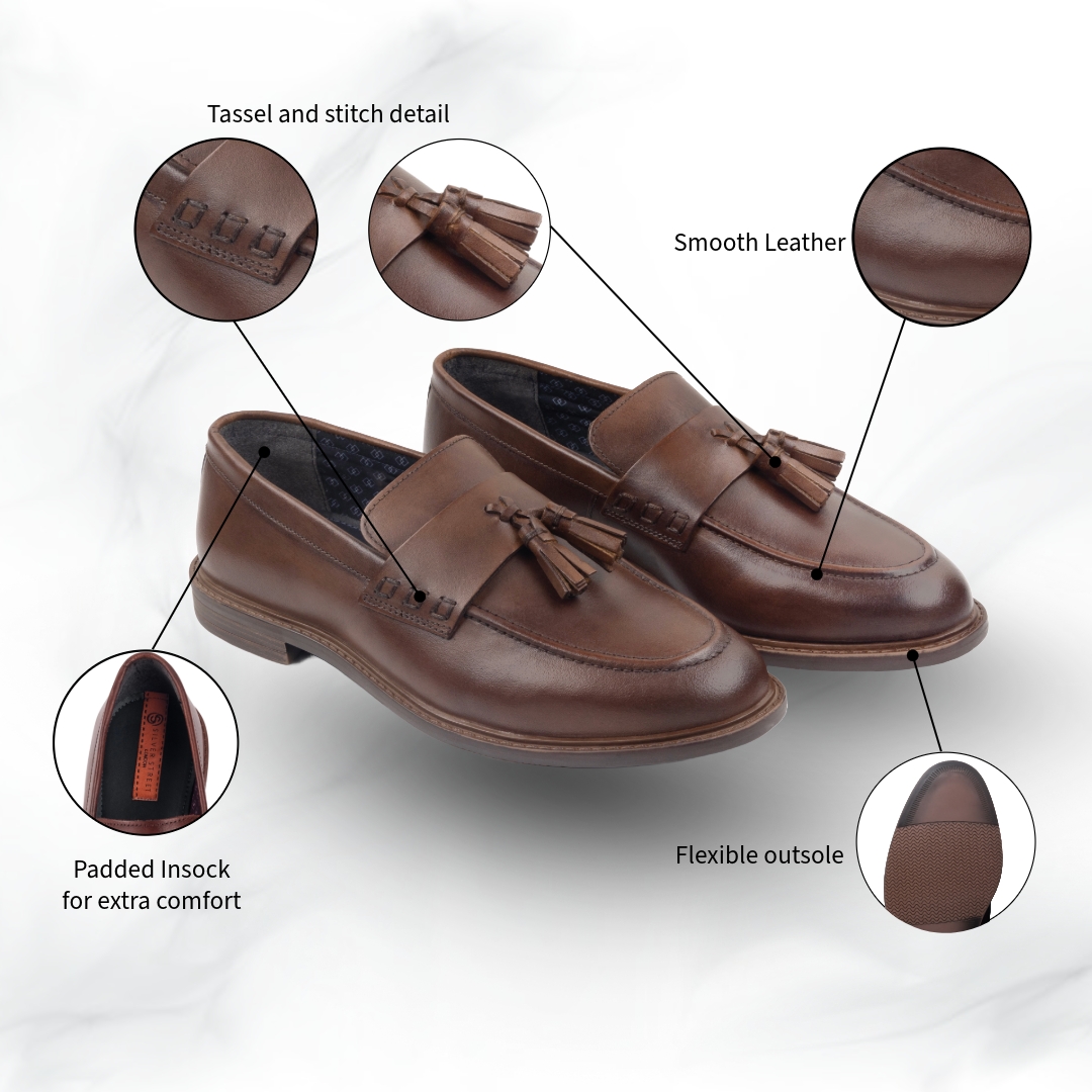 Charleston Brown Leather Tassel Loafer (1)