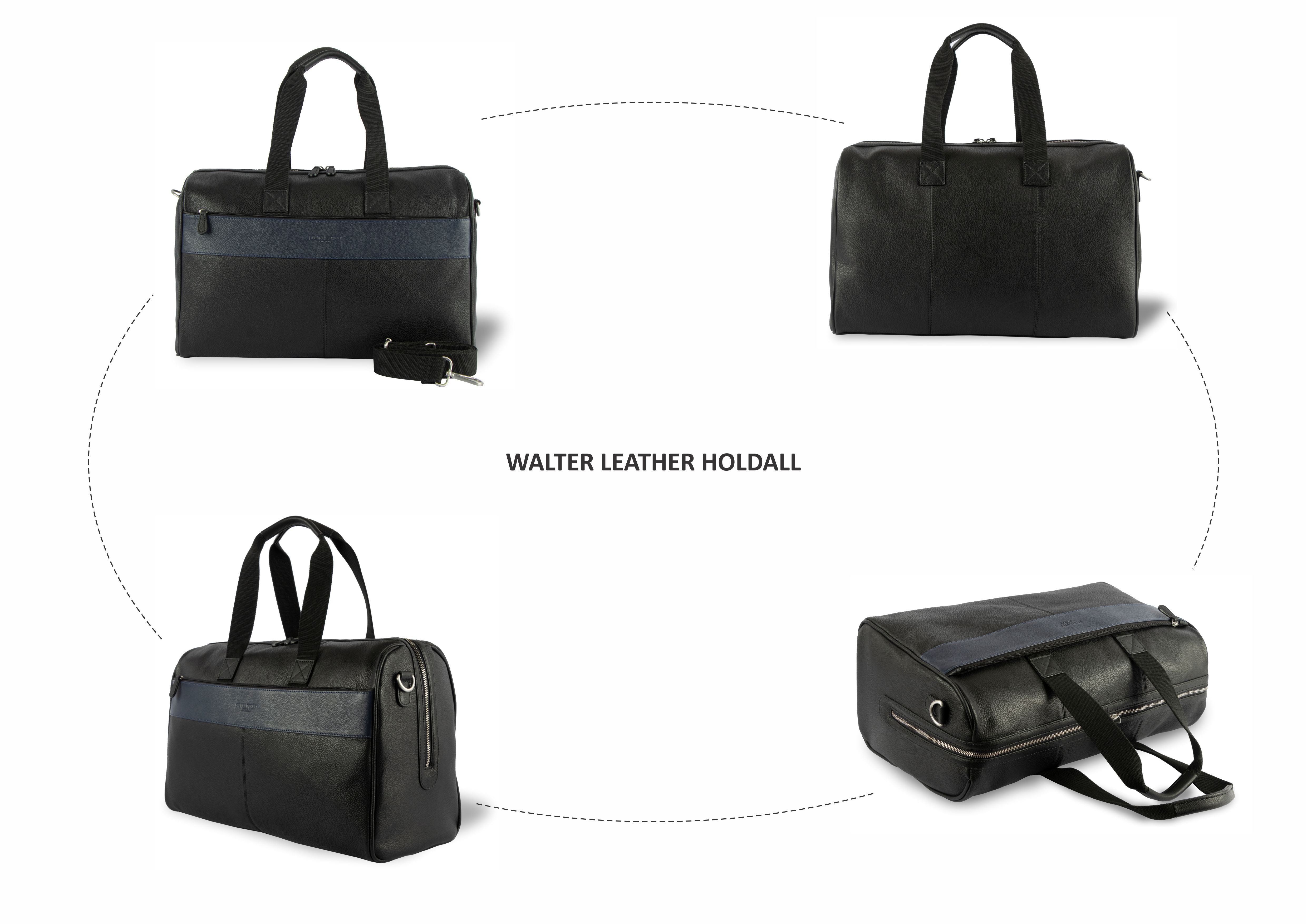 Walter Leather Holdall - Black